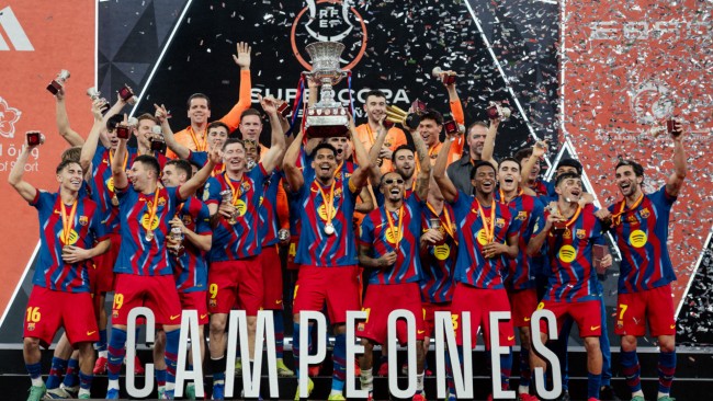 Barcelona defeats Real Madrid 3-2 and takes the Spanish Super Cup for the second year in a row