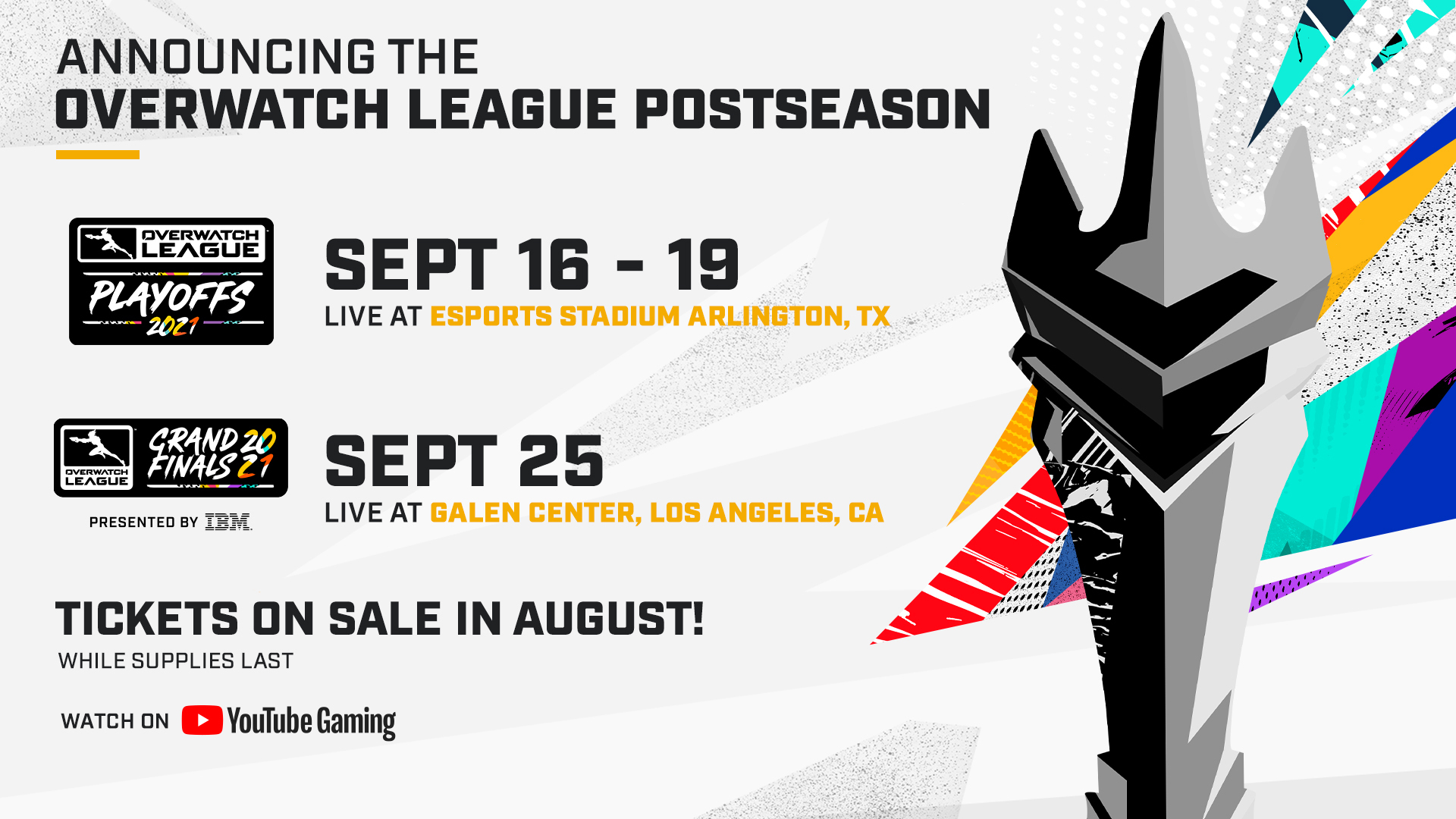 Overwatch League Grand Finals set for September 25