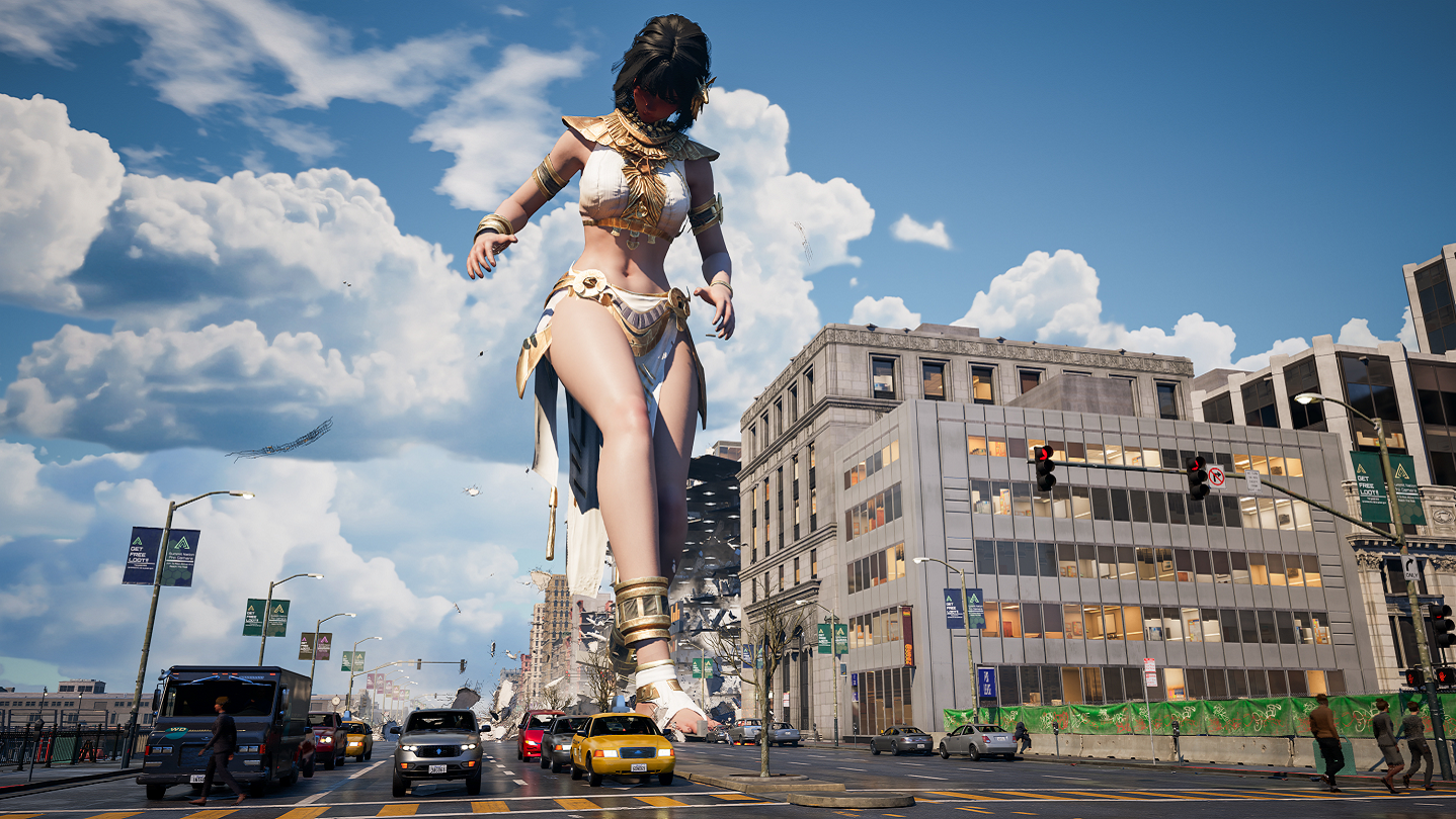 The developer of the game where you play as a massive woman destroying a city has alleged the title was released without permission