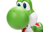 New Yoshi toy dwarves previous etching egg by grabbing fruit with its tongue