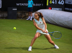 Turkish player Zeynep S&ouml;nmez defies Wimbledon rules by wearing a watermelon pin instead of a Palestinian flag
