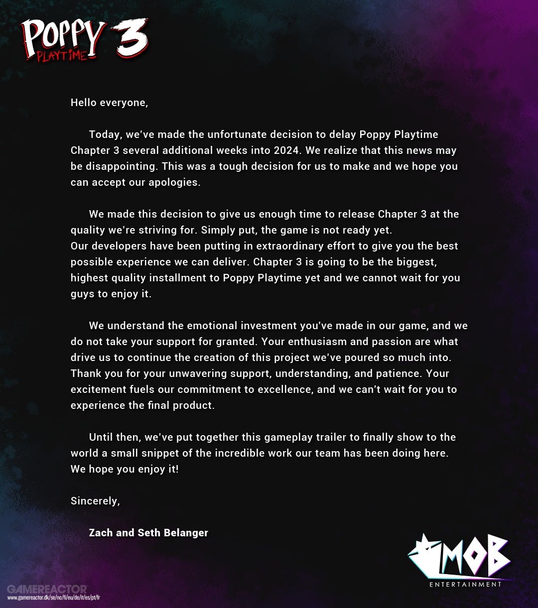 Mob Entertainment on X: Can you see this? Give us a sign We are  thrilled to announce our next game Project: Playtime, is coming to Steam  this December. Project: Playtime is a