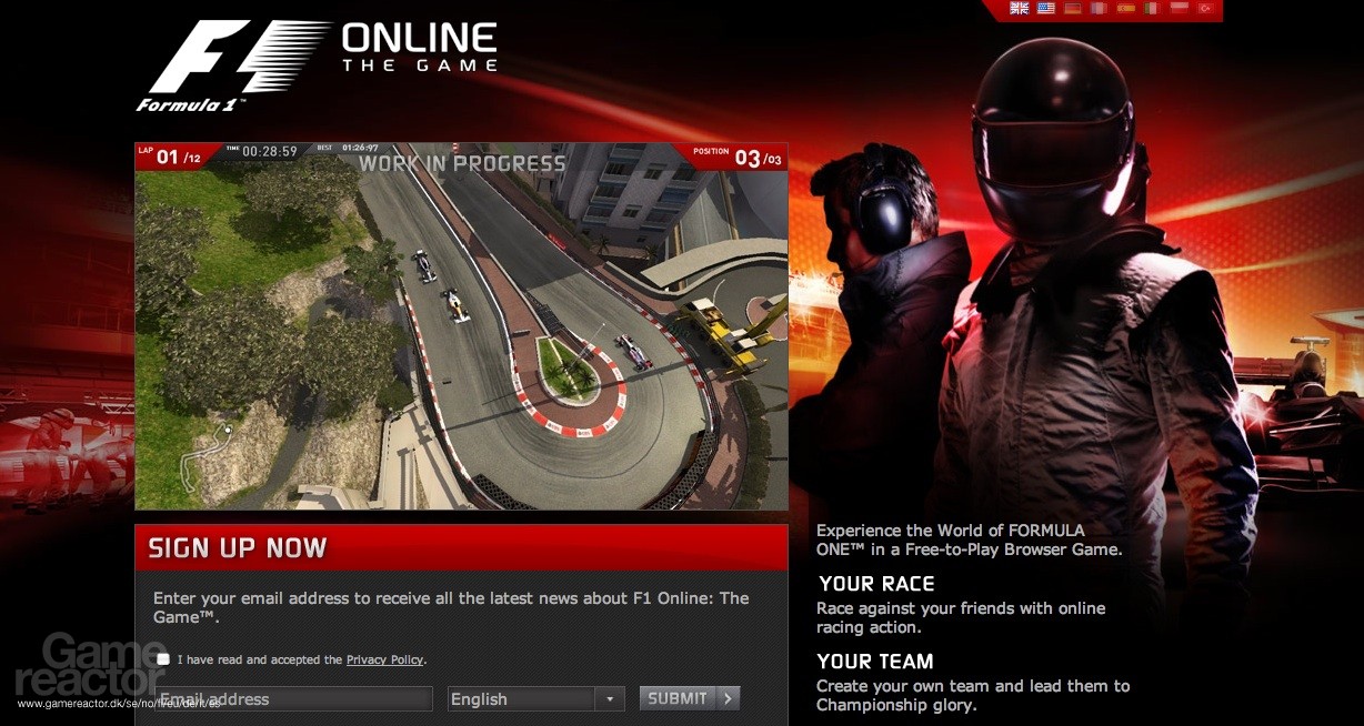 Browser-based F1 game due 2012 - F1 Online The Game