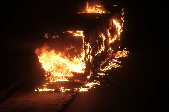 Fire burns down half of Burgos' bus fleet