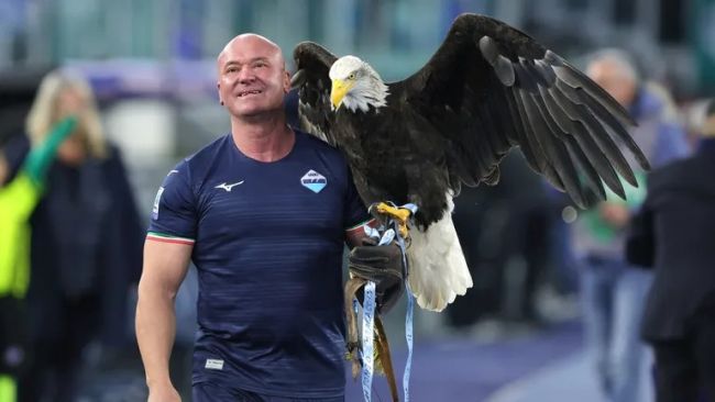 Lazio fires falconer, carer of their eagle mascot, who showed his penis prosthetic on social media