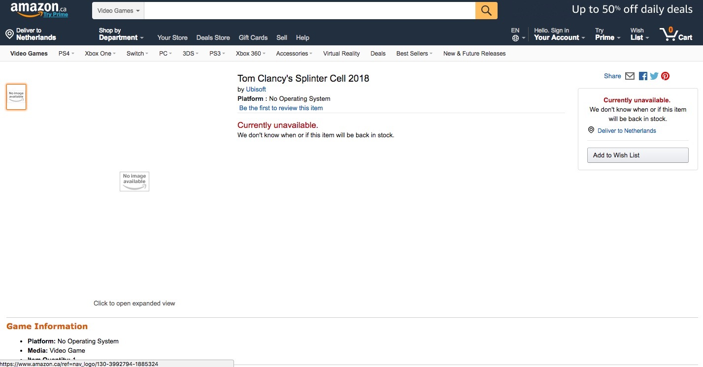 Select unavailable. This item is unavailable. this item is currently unavailable in your region.