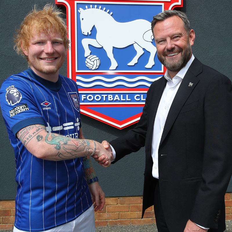 Ed Sheeran acquires a stake in Ipswich Town FC following