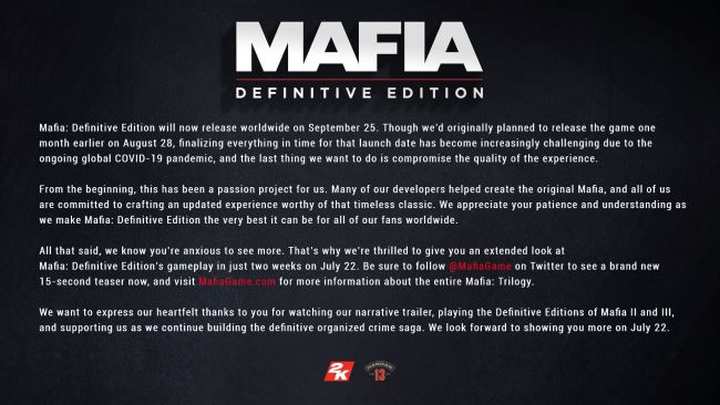 Mafia: Definitive Edition