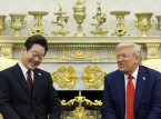 Trump meets South Korean president and mentions talks with Kim Jong Un