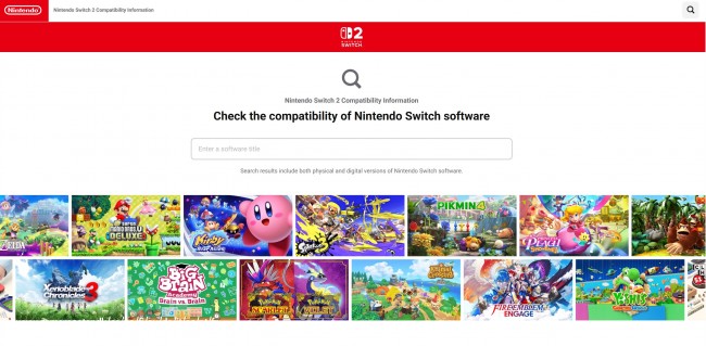 Nintendo launches official website to test compatibility between Switch and Switch 2 games