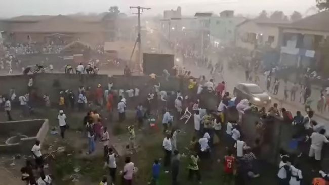Human stampede leaves dozens dead in a football match in Guinea