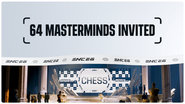 The 64 invited chess players for the Esports Nations Cup have been named
