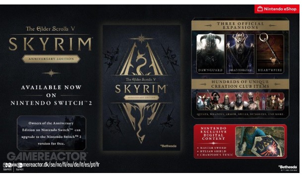 The Elder Scrolls V: Skyrim now native on Nintendo Switch 2