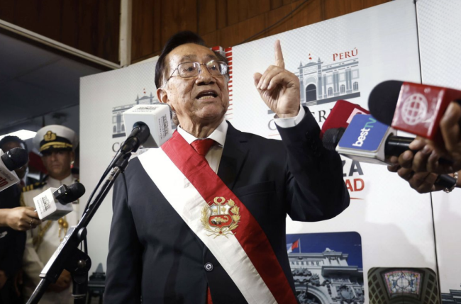 José María Balcázar becomes Peru's 8th president in a decade
