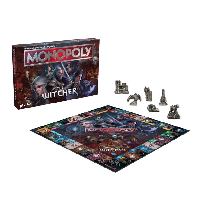 Monopoly The Witcher | Juega Como Crystal Skull, Flaming Book, Kaer Morhen, Laúd Y Más | Juego Coleccionable Con Licencia Oficial Basado En Una Popular Franquicia De Videojuegos