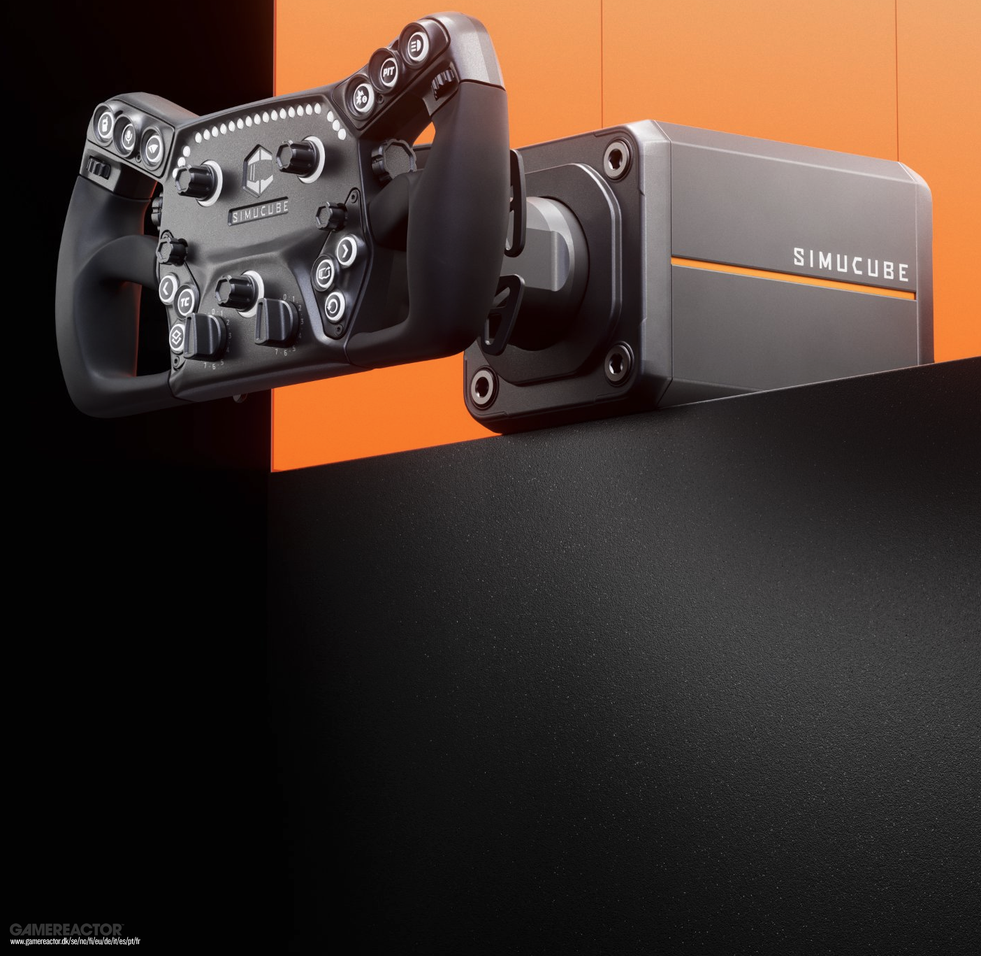 This is the brand new Simcube 3 DD wheel base - - Gamereactor