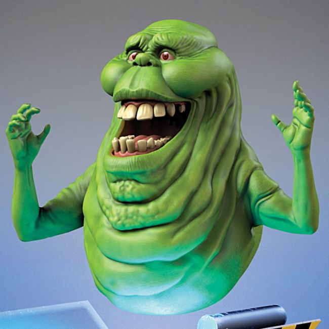 Do you want a levitating Slimer statue with Ghost Trap Base?