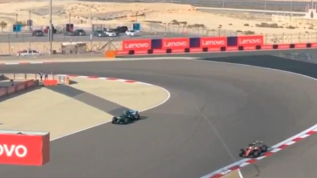 Fernando Alonso left stranded in the middle of the road after Aston Martin car stopps working in Bahrain