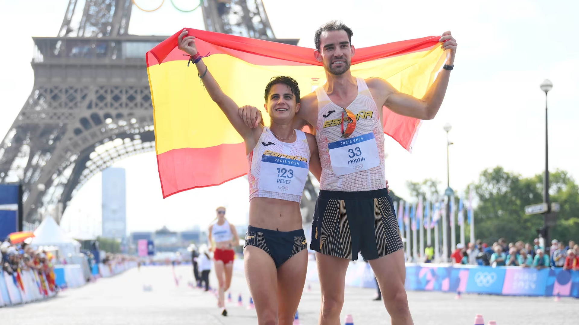 Race walkers protest against the 
