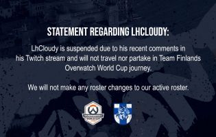 Team Finland's Overwatch World Cup team suspends player due to recent comments
