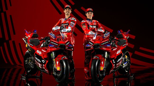 Ducati Lenovo showcases new MotoGP bike for world champions Pecco Bagnaia and Marc Márquez