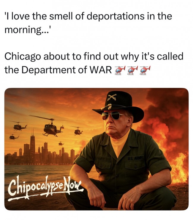 Trump shares another AI image... This one on Chicago immigration