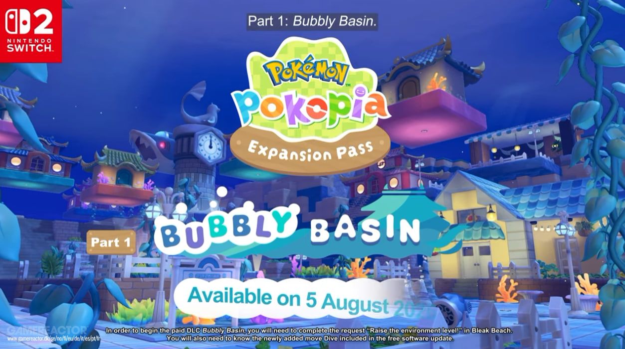 Pokémon Pokopia takes us out onto the waves with its first DLC, Bubbly Basin