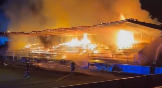 After a fire destroyed their stadium, Finnish club FC Haka receives support even from their 