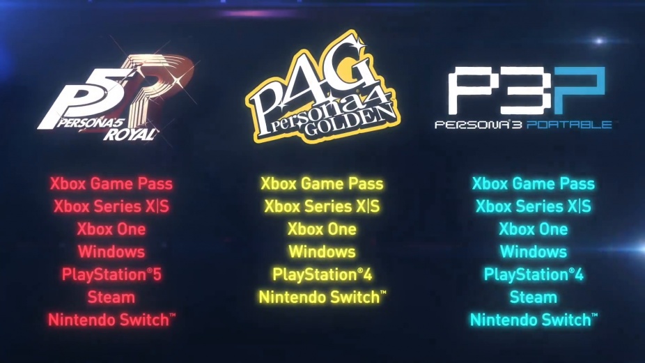 Persona 3, Persona 4 & Persona 5 Coming To Xbox, Game Pass